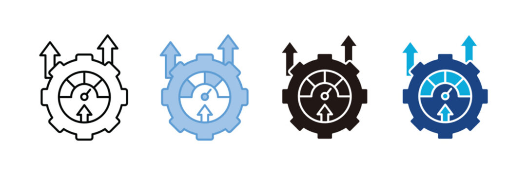 Efficiency Icon Set Multiple Style Collection