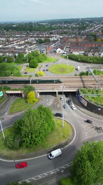 Aerial Drone Camera Footage of Historical Swindon City of England United Kingdom. 