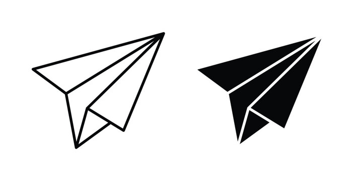 Paper plane icon linear pack. Editable solid icons