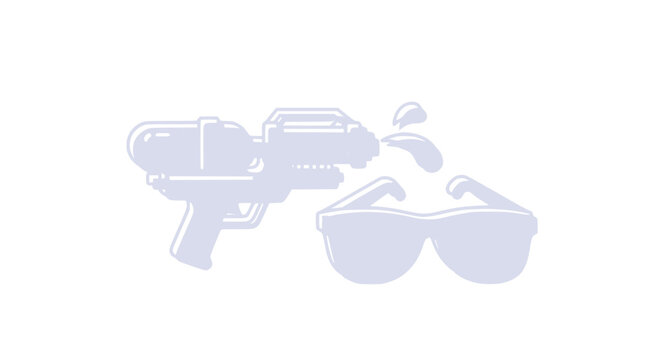 Water Gun Shooting Sunglasses with Splashing Water, Summer Fun Concept