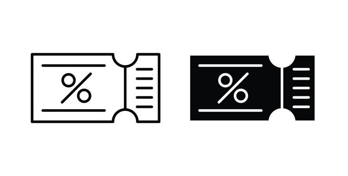 Promo code icon linear pack. Editable solid icons