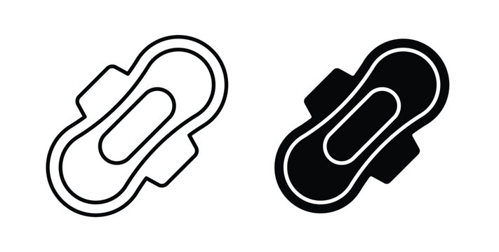 Sanitary napkin icon linear pack. Editable solid icons