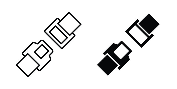 Seat Belt icon linear pack. Editable solid icons