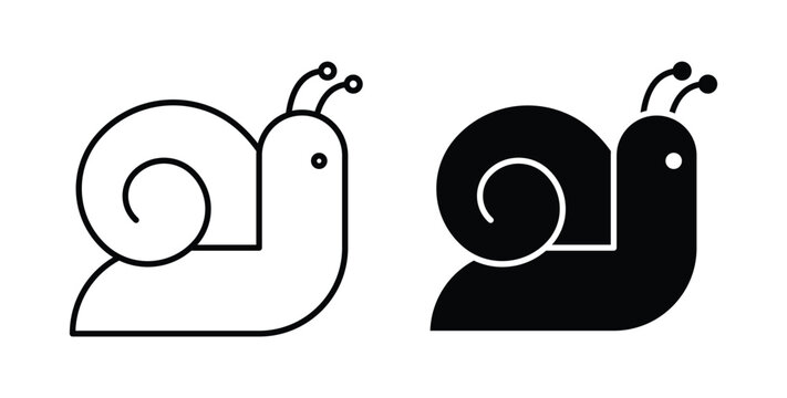 Snail icon linear pack. Editable solid icons
