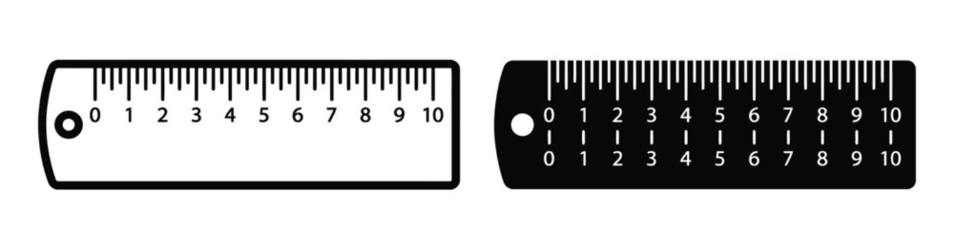 Rulers with inches and centimeters markings
