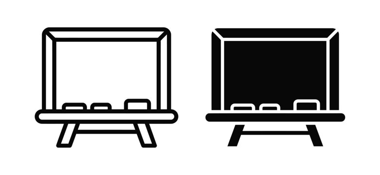 Black and white tv icons on stand