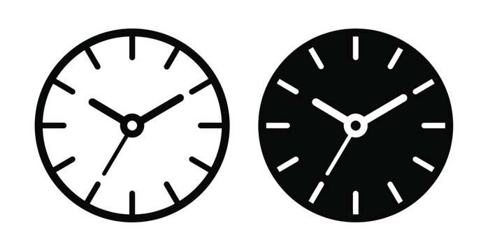 Black and white clock faces