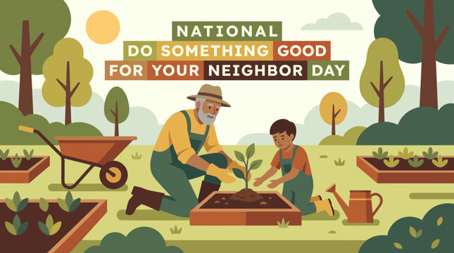 National Do Something Good For Your Neighbor Day Illustration