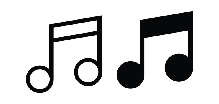 Black eighth note and quarter note music symbols