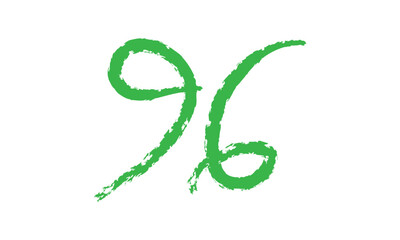 Fototapeta premium abstract simple green brush number 96 icon design.