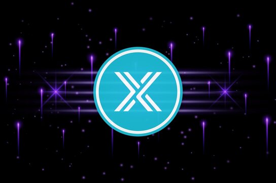 immutable x-imx cryptocurrency images on digital background. 3d illustrations.