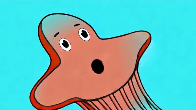 The underwater jellyfish says something.