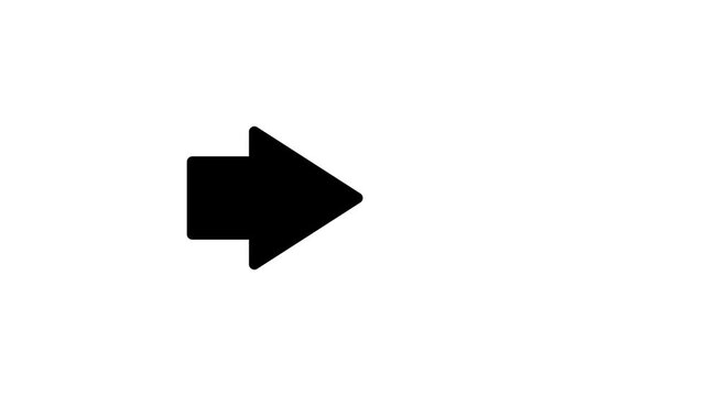 Animation of Right Arrow Motion Graphics on White Background