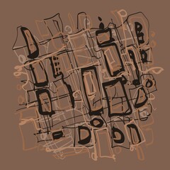 Abstract image for printing. Picture for modern interiors. The picture is painted by hand on a tablet. © neurostructure