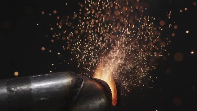 [Bright glowing sparks] [in energetic style] [in orange and dark tones] [representing dynamic light and motion]