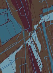 Abstract image for printing. Picture for modern interiors. The picture is painted by hand on a tablet. © neurostructure
