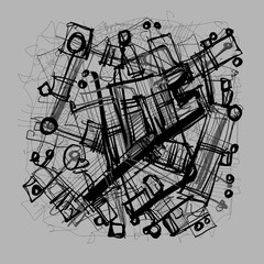 Abstract image for printing. Picture for modern interiors. The picture is painted by hand on a tablet. © neurostructure