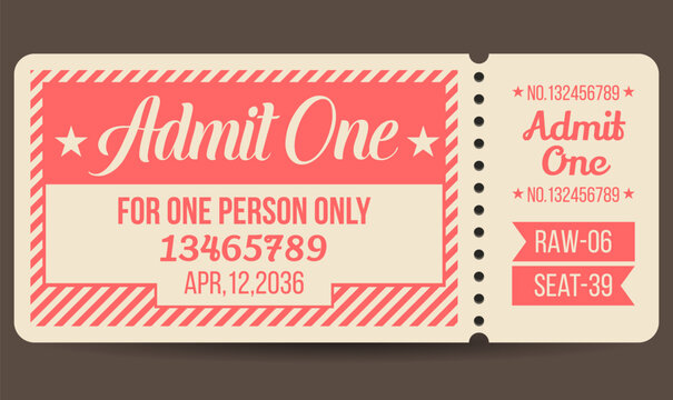 Retro ticket, Invitation Ticket