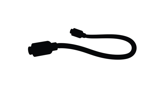 usb cable silhouette on a white background