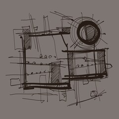 Abstract image for printing. Picture for modern interiors. The picture is painted by hand on a tablet. © neurostructure