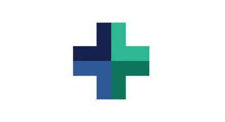 Obraz premium Abstract Geometric Cross Design in Quadrants Displays Modern Blend in Color Scheme