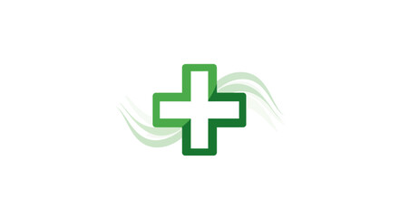 Obraz premium Abstract Healthcare Visual With Green Cross Symbol Representing Health and Wellbeing in Illustration