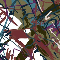 Abstract image for printing. Picture for modern interiors. The picture is painted by hand on a tablet. © neurostructure