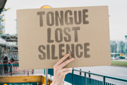 "Tongue Lost Silence" Communities fall silent forever when their ancestral native language loses its last active speaker. COMMUNITIES. ANCESTRAL. NATIVE. ACTIVE. SPEAKER.