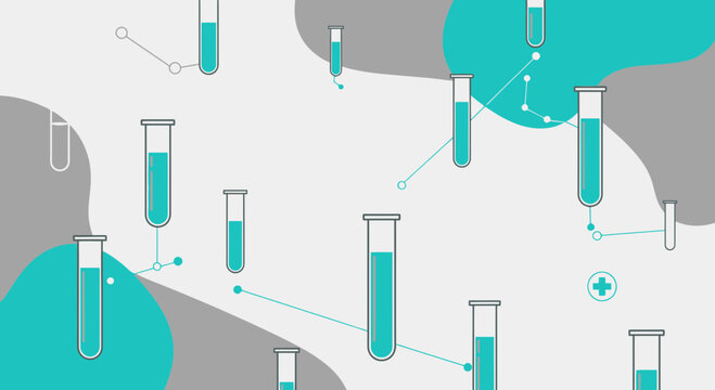 Abstract Laboratory Illustration Featuring Chemical Fluid In Test Tubes And Connecting Lines
