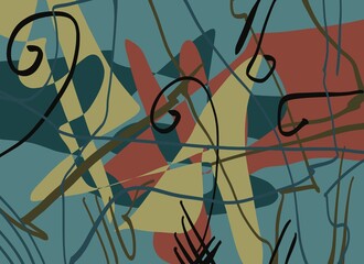Abstract image for printing. Picture for modern interiors. The picture is painted by hand on a tablet. © neurostructure