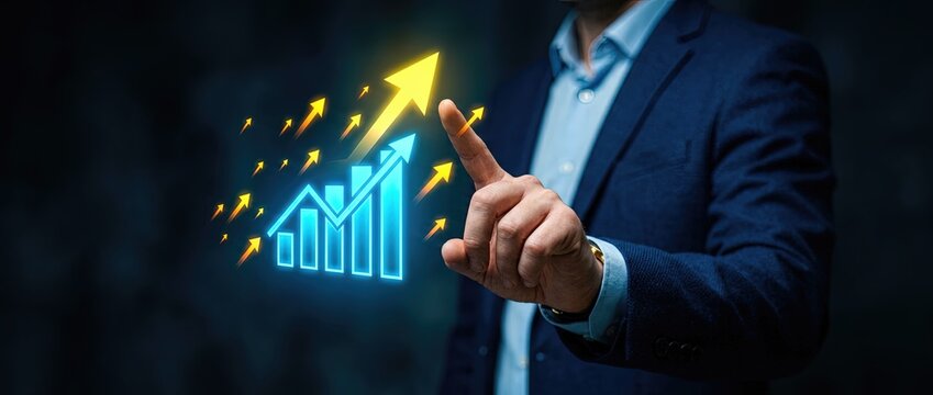 Business growth strategies analyzing market trends and data visualization techniques for effective decision-making in a competitive environment