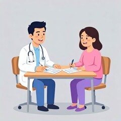 Obraz premium Doctor Consulting Patient in Medical Office Setting