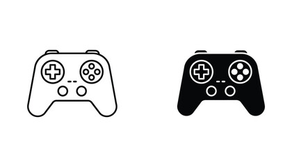 Classic video game controller handheld console gamepad in bold black and white vector icon style for gaming industry marketing and digital entertainment design © Echo