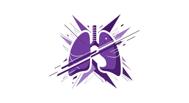 Abstract Purple Lung Illustration for Healthcare, Science, and Medical Concepts