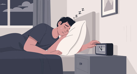 Obraz premium Alarm Clock's Annoying Sound Wakes Person up, Creating an Unwanted Wakeup Scenario