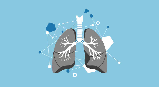 Anatomical Abstract Representation Of Lungs Highlighting Airways And Supporting Network