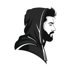 Male profile portrait with artistic halftone dot pattern overlay © MutakMera