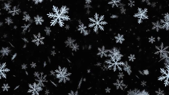 Falling Snowflakes Overlay - Winter Season Animation