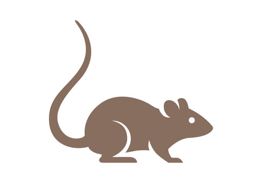 Silueta de rata marr&oacute;n de perfil 