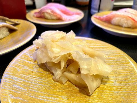 回転寿司の生姜ガリ 甘酢漬け