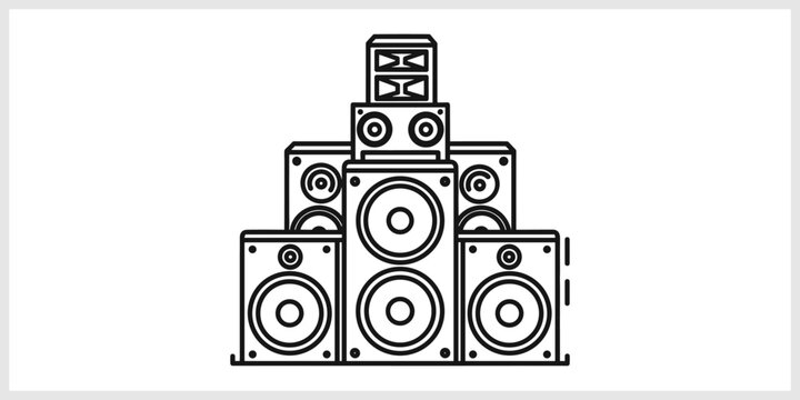 Stack of Audio Speakers