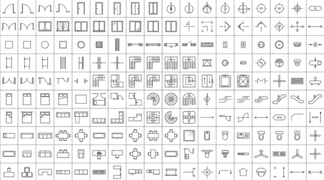 Various technical and engineering icons.