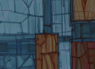 Abstract image for printing. Picture for modern interiors. The picture is painted by hand on a tablet. © neurostructure