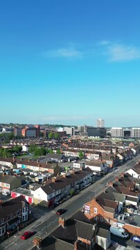 Aerial Drone Camera Footage of Historical Swindon City of England United Kingdom. 