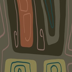 Abstract image for printing. Picture for modern interiors. The picture is painted by hand on a tablet. © neurostructure