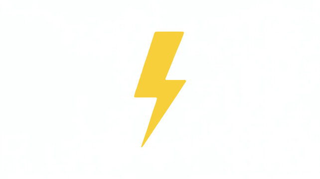 Yellow lightning bolt icon on transparent background