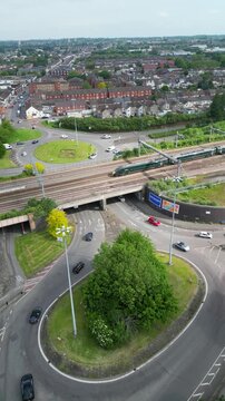 Aerial Drone Camera Footage of Historical Swindon City of England United Kingdom. 