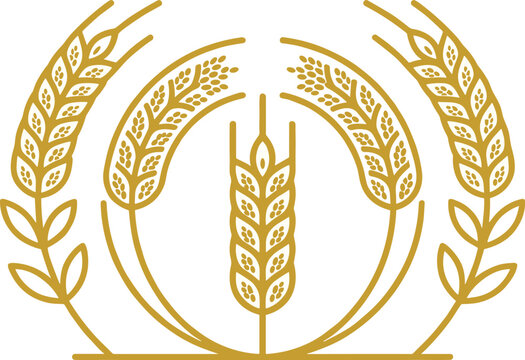 Golden Wheat and Grain Icon Featuring a Stylized Wheat Sheaf for Agriculture and Harvest Design Themes