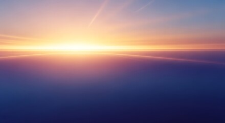 Obraz premium Golden Sunrise Over Horizon - A Breathtaking View.