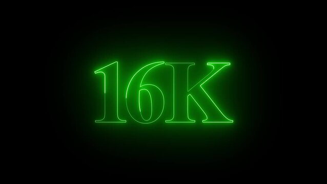 Glowing neon open 16k, flower, like, comment, sign on black background for business night design 4k video